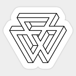 Impossible Shapes – Optical Illusion - Geometric Traingles Sticker